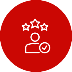 Avatar with stars symbol and check mark